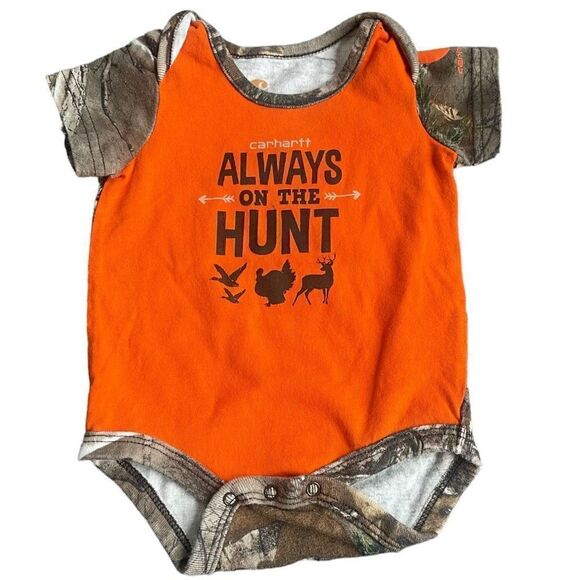 Carhartt Baby Orange & Camo One Piece Size 3 Months - Picture 1 of 7